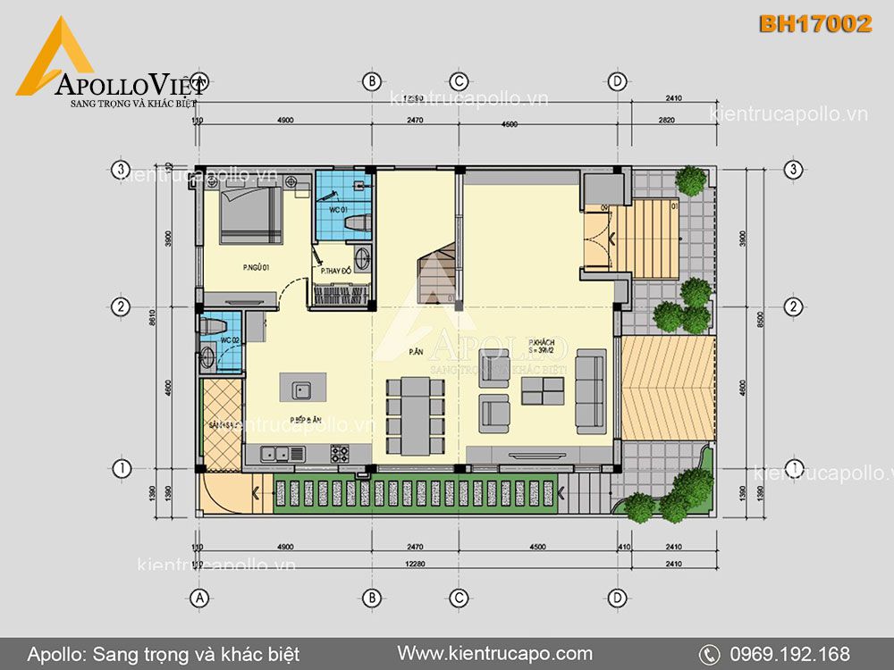 Chiêm ngưỡng mẫu Biệt thự hiện đại 3 tầng đẹp ấn tượng BH17002